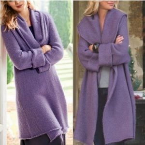 Soft Surroundings Telluride Open Cardigan Sweater Purple